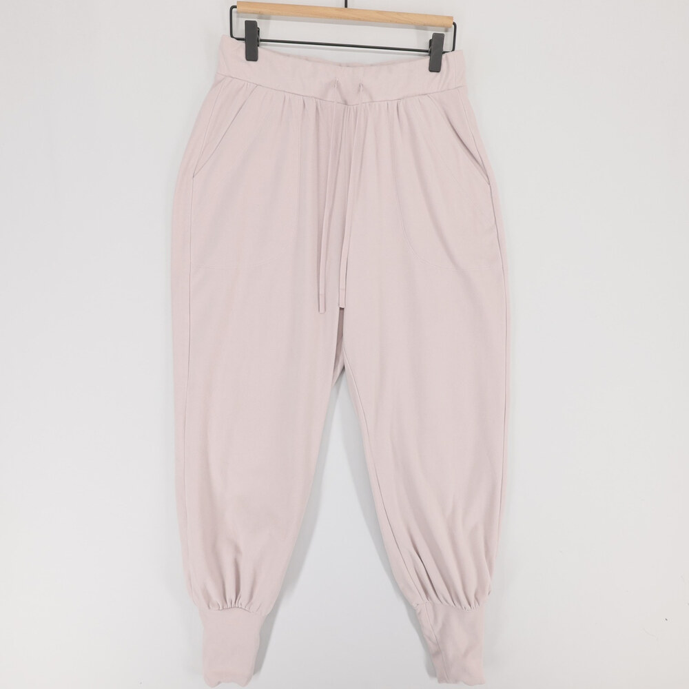 FP Movement Set Me Free Jogger Pants Womens M Pink High Rise Drawstring Cuffed